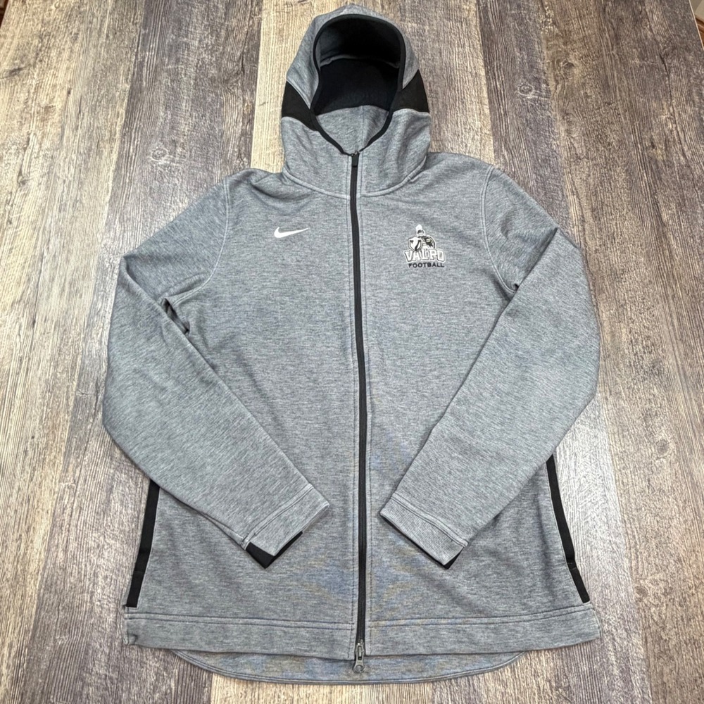 Nike Showtime Full Zip Hoodie Mens L Gray Valparaiso Beacons Football Dri-FIT